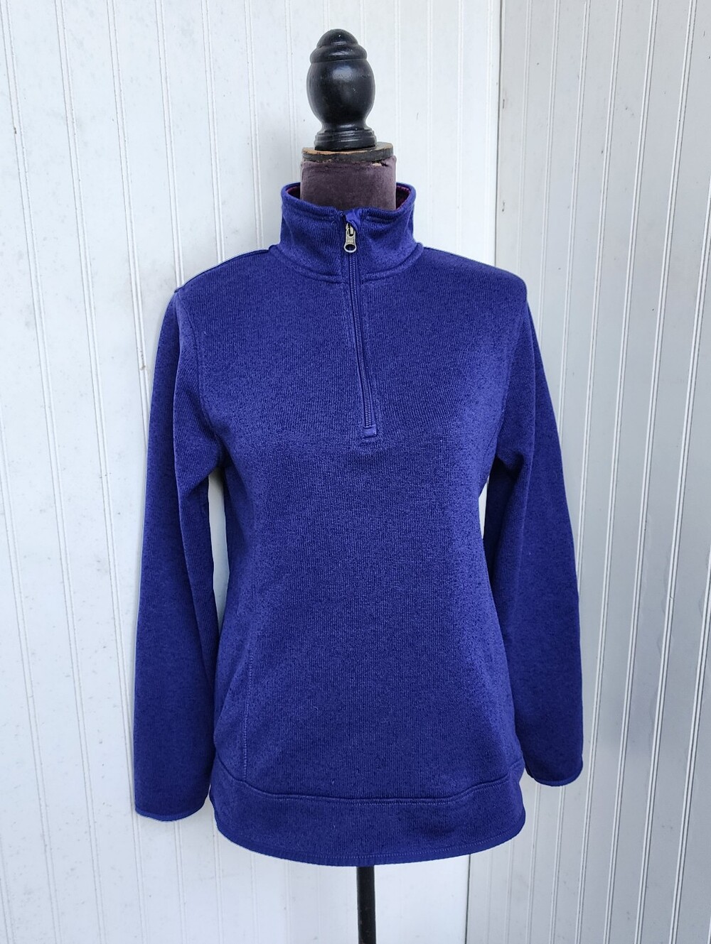 Eddie Bauer Blue Purple Quarter Zip Mock Neck Pullover Fleece Gorpcore Sweater M